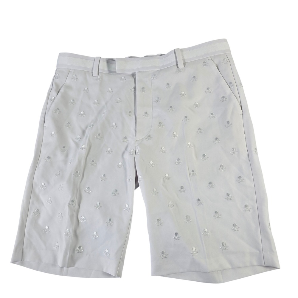 G/FORE Mens White Skull Embroidered Golf Shorts Size 34 G4MS21B02